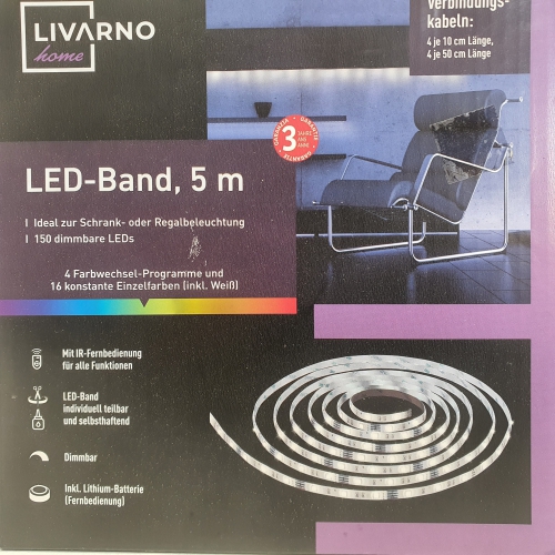 LED-strip, 5m Ideaal voor kast- of schap verlichting Met IR-afstandsbediening